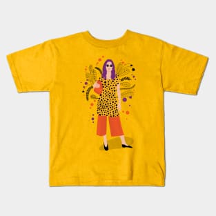 Trendy flower lady Kids T-Shirt